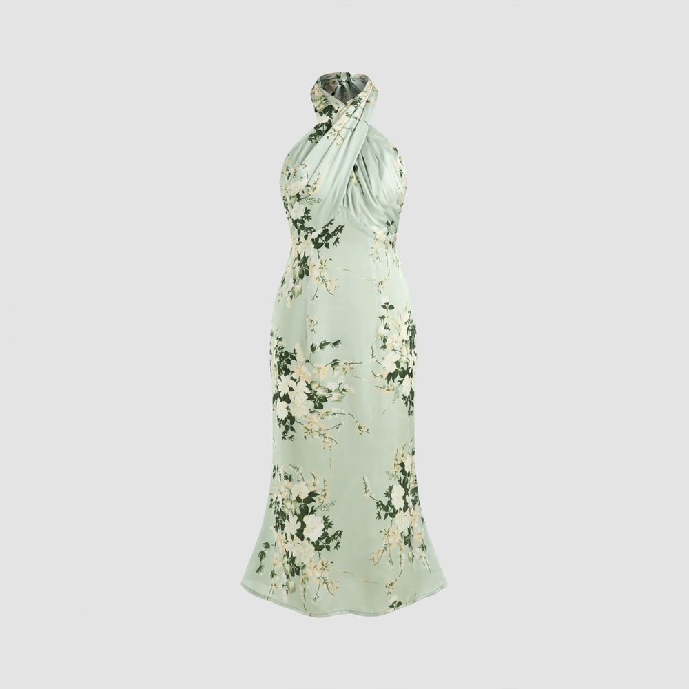 Floral Halter Midi Dress
